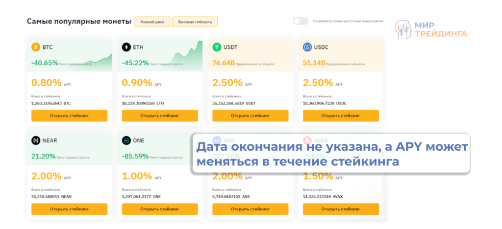 Гибкий стейкинг APY в гибком стейкинге