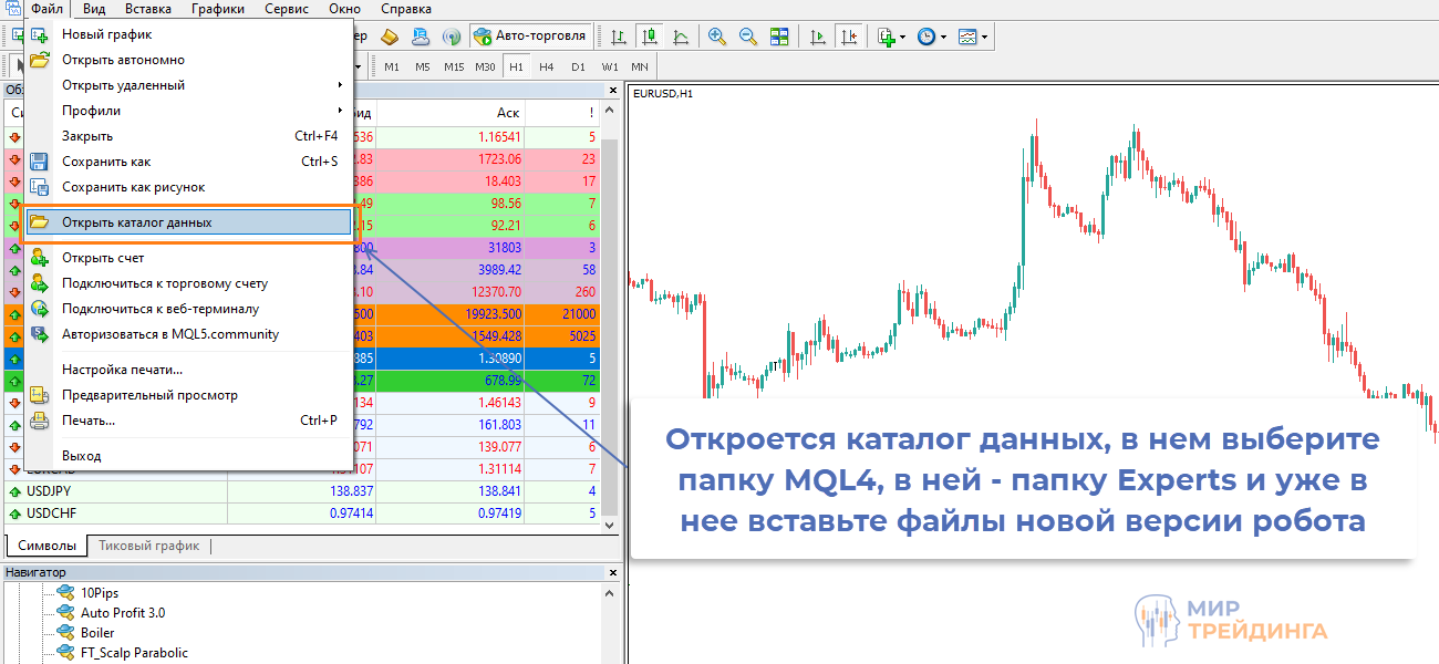 Как установить торгового робота Инструкция по установке торгового советника
