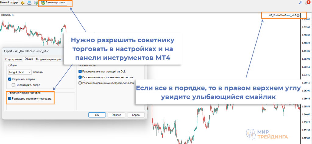 Как установить советника DoubleZeroTrend МТ4 Установка советника на счет